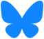 Bluesky Logo. Ein blauer Schmetterling.