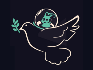 DiVOC 2022 Logo - Friedenstaube mit Hasen-UFO